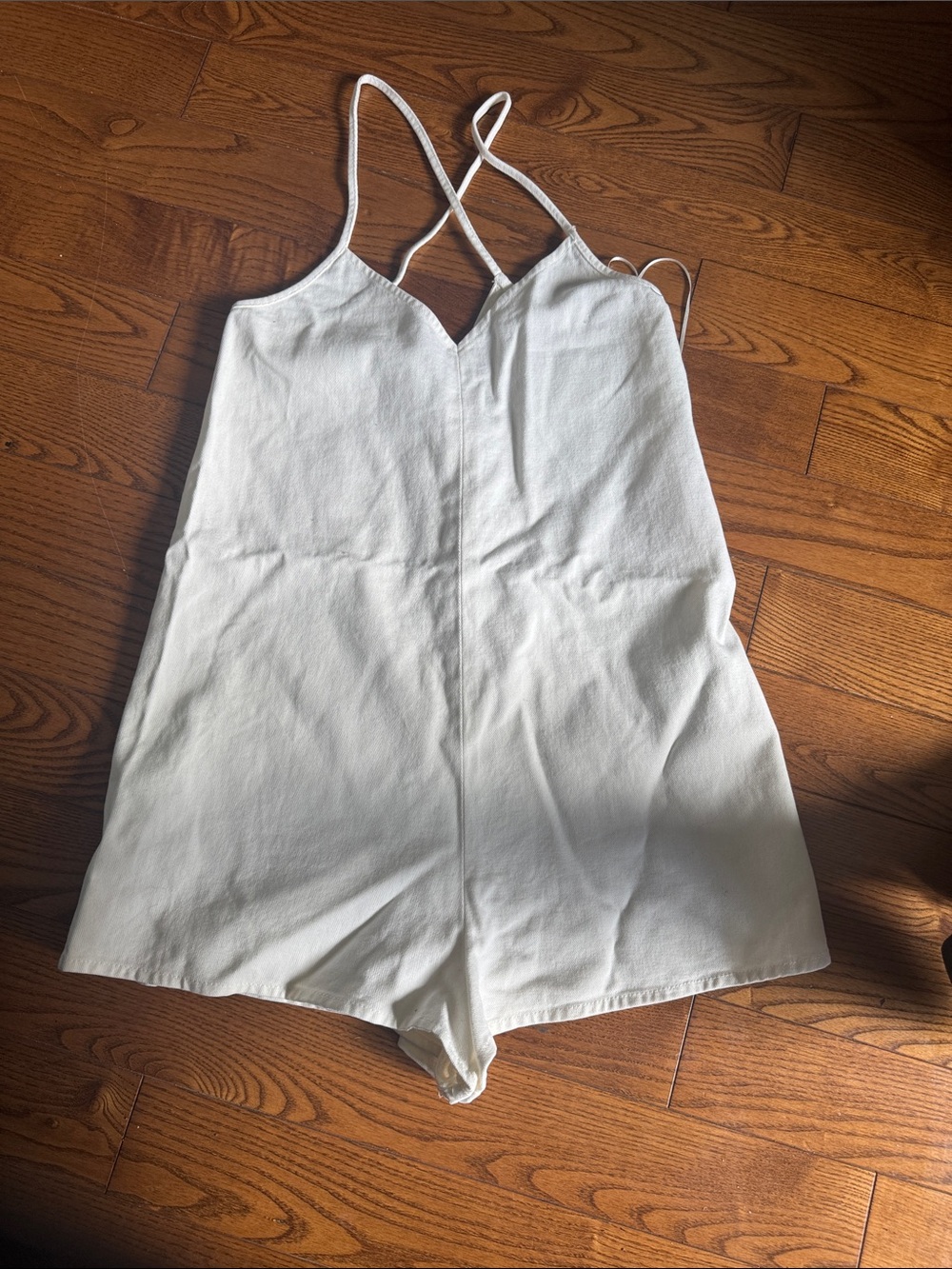 Zara White Spaghetti-Strap Romper
